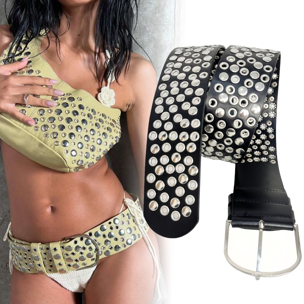 Punk Hollow Eyelet Rivet Belt  - Streetwear Brand Belts recensie en prijs